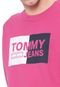 Moletom Fechado Tommy Jeans Essential Logo Rosa - Marca Tommy Jeans