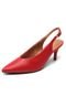 Scarpin Vizzano Decote Alto Vazado Vermelho - Marca Vizzano