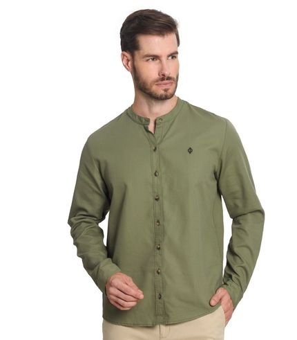 Camisa Manga Longa Tricoline Maquinetado Diametro Verde - Marca Diametro