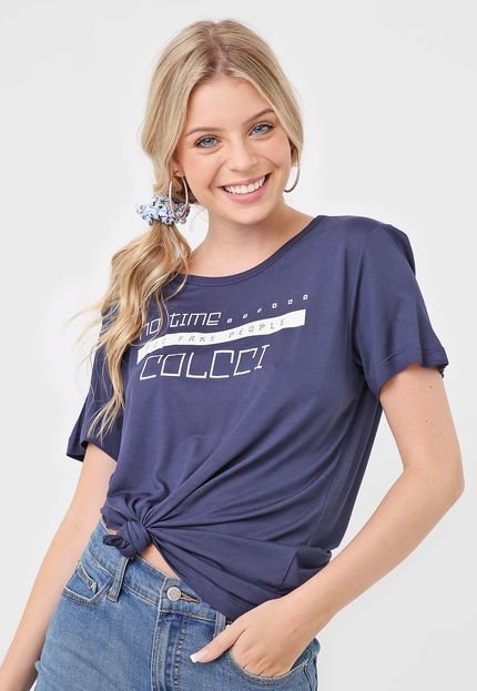 Camiseta Colcci No Time Azul-Marinho - Marca Colcci