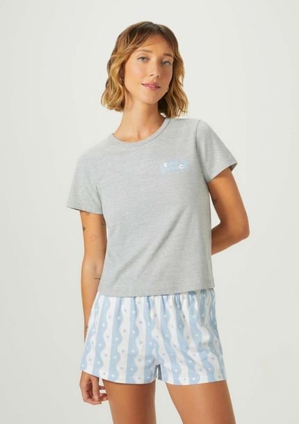 Pijama Curto Feminino Com Estampa - Marca Hering