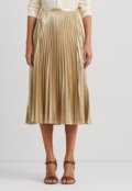 Saia Lauren Ralph Lauren Midi Plissada Metalizada Dourada - Marca Lauren Ralph Lauren