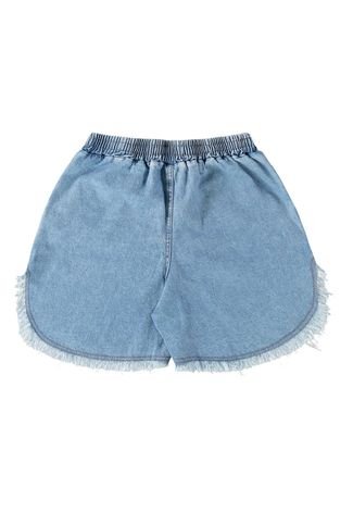 Short Mullet em Jeans Infantil Gloss Azul