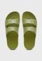 Kit 2 Pares Chinelo Slide Feminino Colorido Fivelas Conforto Verde Preto - Marca EVER WAY