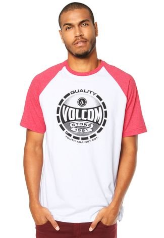 Camiseta Volcom Crowned Raglan Branca