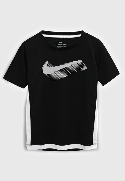 Camiseta Nike Infantil Logo Preto/Branco - Marca Nike