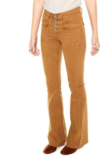 Calça Sarja Calvin Klein Jeans Flare High Caramelo - Marca Calvin Klein Jeans
