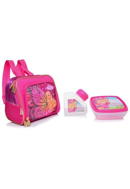 Lancheira G Barbie Butterfly e a Princesa Fairy Pink e Dourado Sestini - Marca Sestini