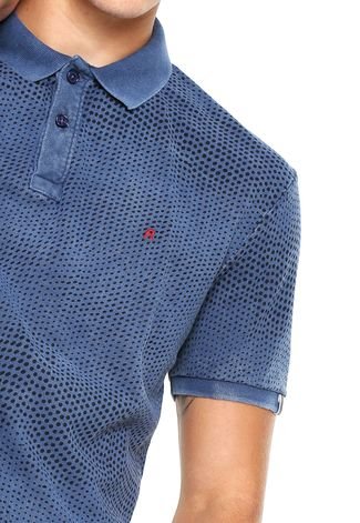 Camisa Polo Replay Dots Azul