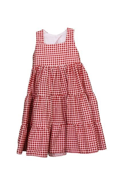 Vestido Infantil Vichy Vermelho - Marca Doce Magia