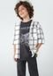 Camisa Infantil Menino Oversized Em Xadrez Com Capuz - Off White - Marca Hering