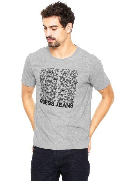 Camiseta Guess Estampada Cinza - Marca Guess