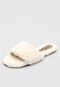 Rasteira Pantufa DAFITI SHOES Homewear Pelos Off-White - Marca DAFITI SHOES