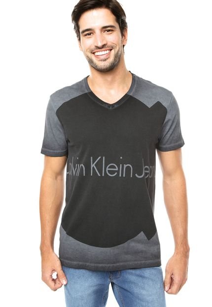 Camiseta Calvin Klein Jeans Recorte Cinza - Marca Calvin Klein Jeans
