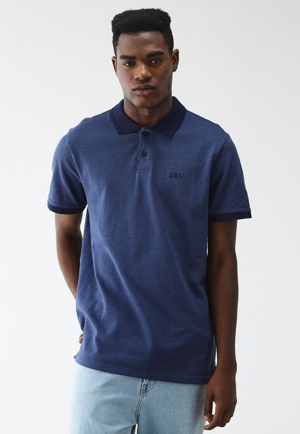 Camisa Polo GAP Reta Logo Azul - Marca GAP