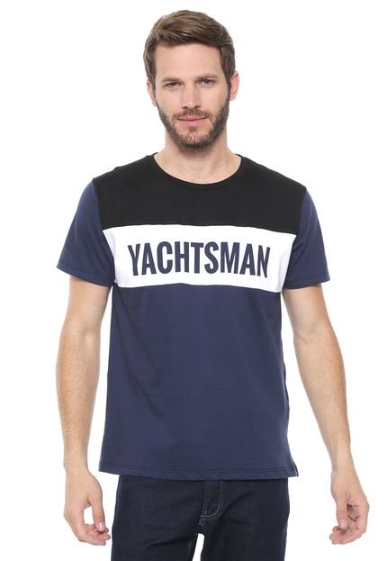 Camiseta Yachtsman Lettering Azul/Preta - Marca Yachtsman