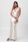 Vestido satin longo slip decote profundo offwhite labrava - Marca Labrava