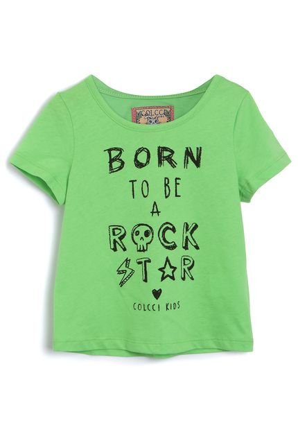 Camiseta Colcci Kids Menina Escrita Verde - Marca Colcci Kids