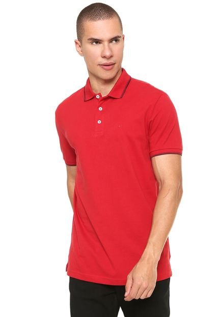 Camisa Polo Ellus Reta Frisos Classic Vermelha - Marca Ellus