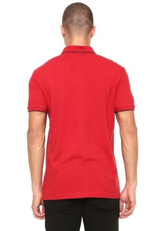 Camisa Polo Ellus Reta Frisos Classic Vermelha