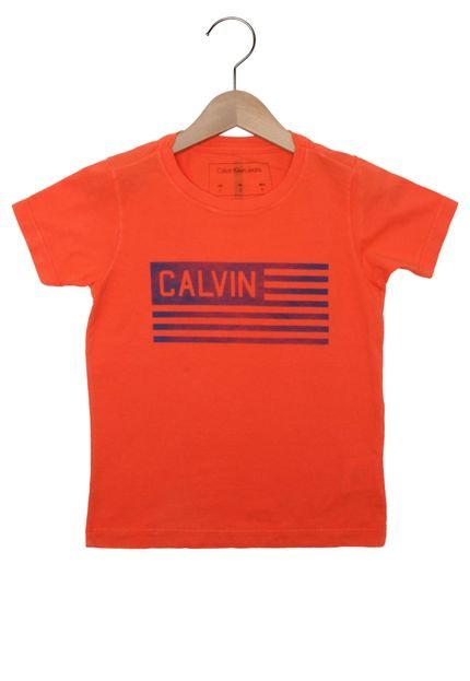 Camiseta Calvin Klein Kids Manga Curta Menino Laranja - Marca Calvin Klein Kids