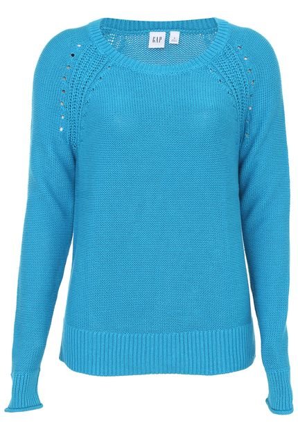 Suéter GAP Tricot Pontos Vazados Azul - Marca GAP