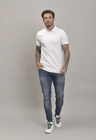 Calça Jeans Skinny Masculina com Lavagem Stone Dialogo jeans