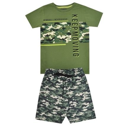 Conjunto Infantil Masculino Verde Militar Keep - Marca Tiktak Kids