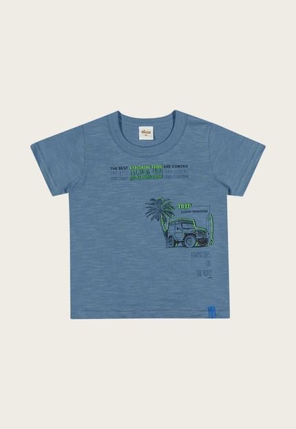 Camiseta Infantil Elian Lettering Azul - Marca Elian