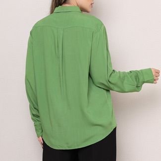 Camisa Manga Longa em Viscose Verde