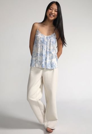 Regata de Pijama GAP Underwear Floral Off-White - Compre Agora