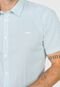 Camisa Colcci Reta Geométrica Branca/Azul - Marca Colcci