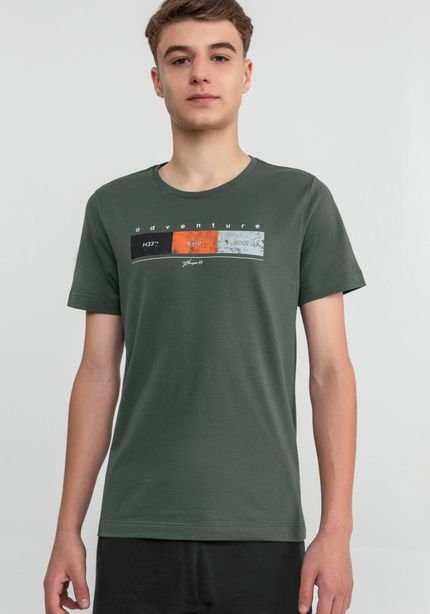 Camiseta Juvenil em Malha Estampada - Marca Hangar 33