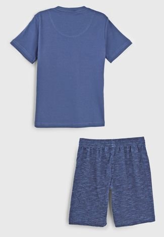 Pijama Lupo Curto Infantil Mescla Azul-Marinho