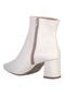Bota Off White Branca Cano Curto Salto Grosso Bico Fino - Marca Stessy Shoes