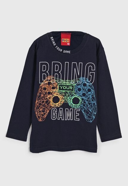 Camiseta Kyly Infantil Gamer Azul-Marinho - Marca Kyly