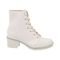 Bota Coturno Feminino Strass Cano Curto Saltinho Médio Leve Moda Off White - Marca Stessy Shoes