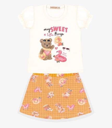 Conjunto Infantil Blusa Com Saia Trick Nick Amarelo - Marca Trick Nick