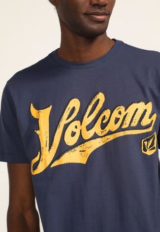 Camiseta Volcom Doody Script Azul-Marinho