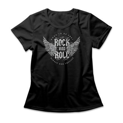 Camiseta Feminina Rock And Roll - Preto - Marca Studio Geek 