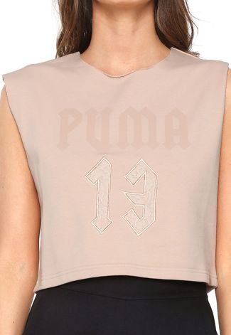 Blusa Cropped Puma Sleeveless Crew Neck By Rihanna Bege - Compre