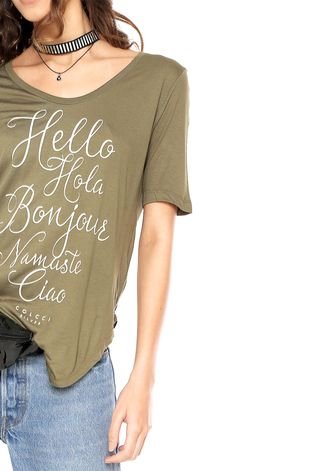 Camiseta Colcci Hello Verde