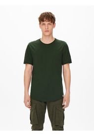 Polera Only & Sons ONSBENNE LIFE LONGY SS TEE NF 7822 NOOS Verde - Calce Regular