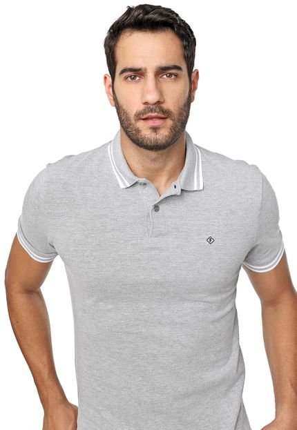 Camisa Polo Forum Reta Frisos Cinza - Marca Forum