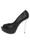 Peep Toe Via Marte Meia Pata Lasercut Preto - Marca Via Marte