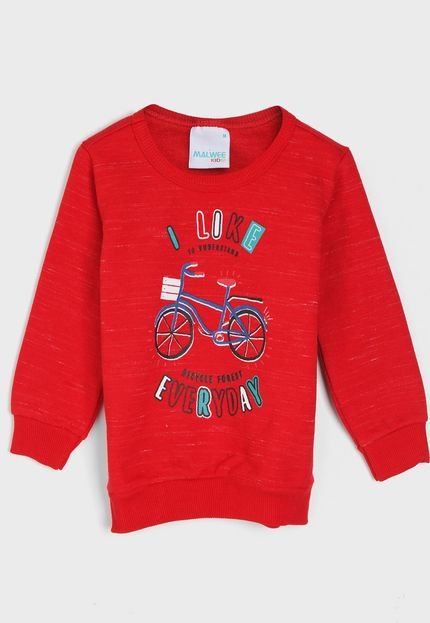 Blusa de Moletom Malwee Kids Infantil Bike Vermelha - Marca Malwee Kids