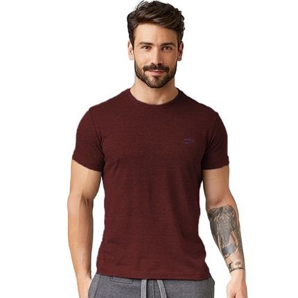Camiseta Masculina Sallo Gola O Básica Premium Misto Vinho - Marca Sallo