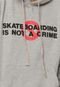 Moletom Skateboard Is Not A Crime Crime Cinza - Marca Skateboard Is Not A Crime