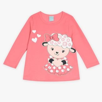 Conjunto Pijama Infantil Menina com Estampa de Bichinho Kyly Rosa