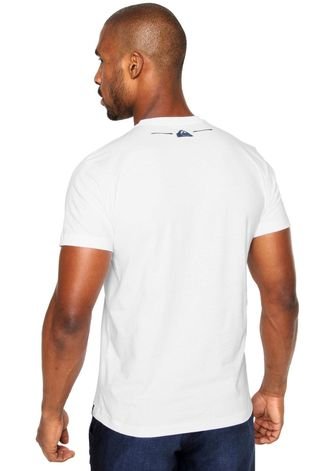 Camiseta Quiksilver Slim Fit Marine Spray Branca